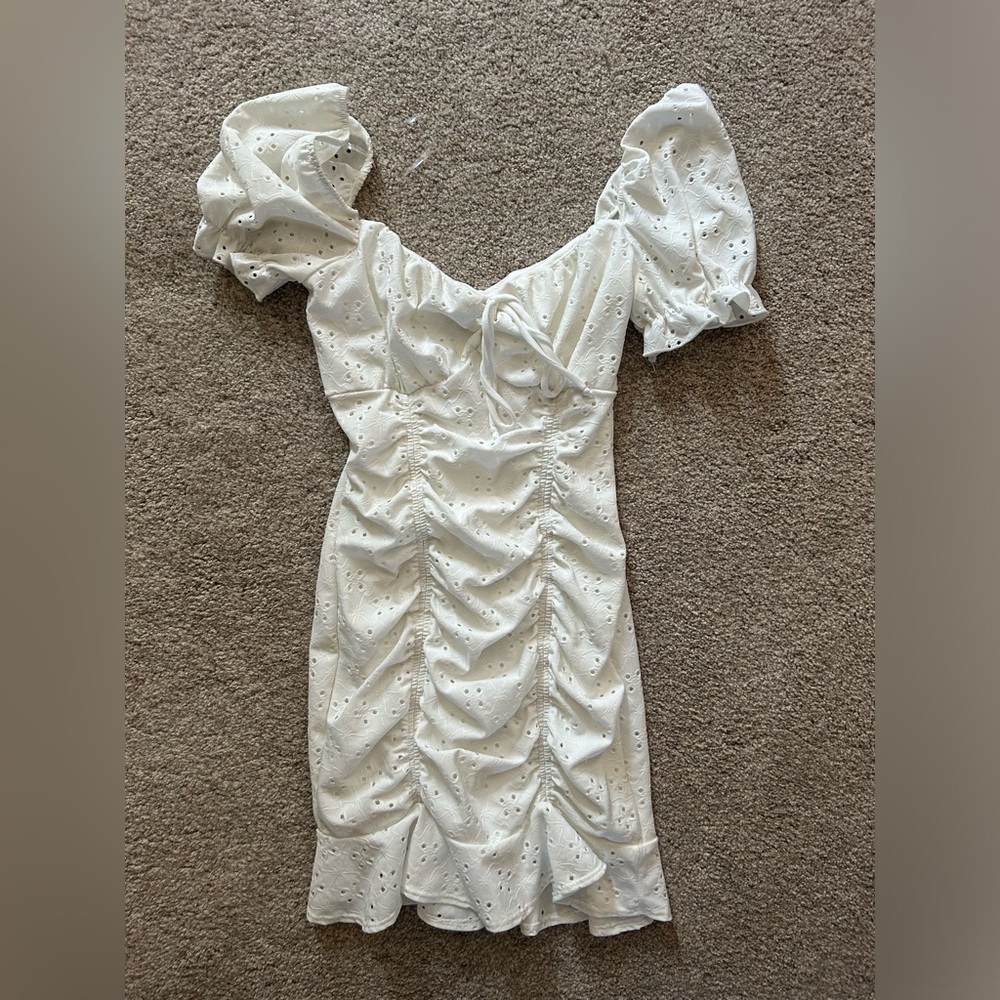 White Windsor Dress with Ruffles